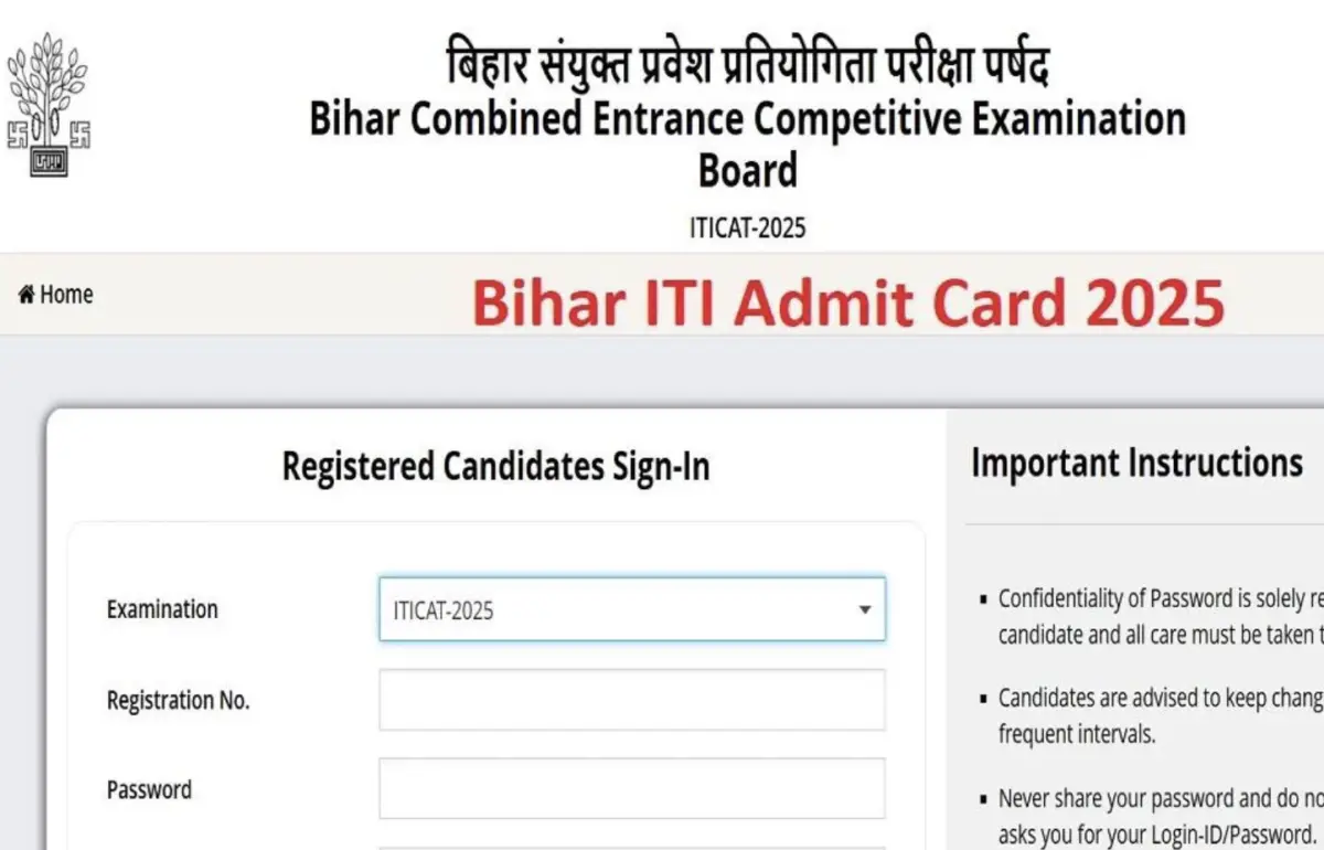 Screenshot 2025 06 08 at 9.40.54 AM Bihar BCECE ITI Exam Admit Card Important Announcement Made. Portal Open For Download.